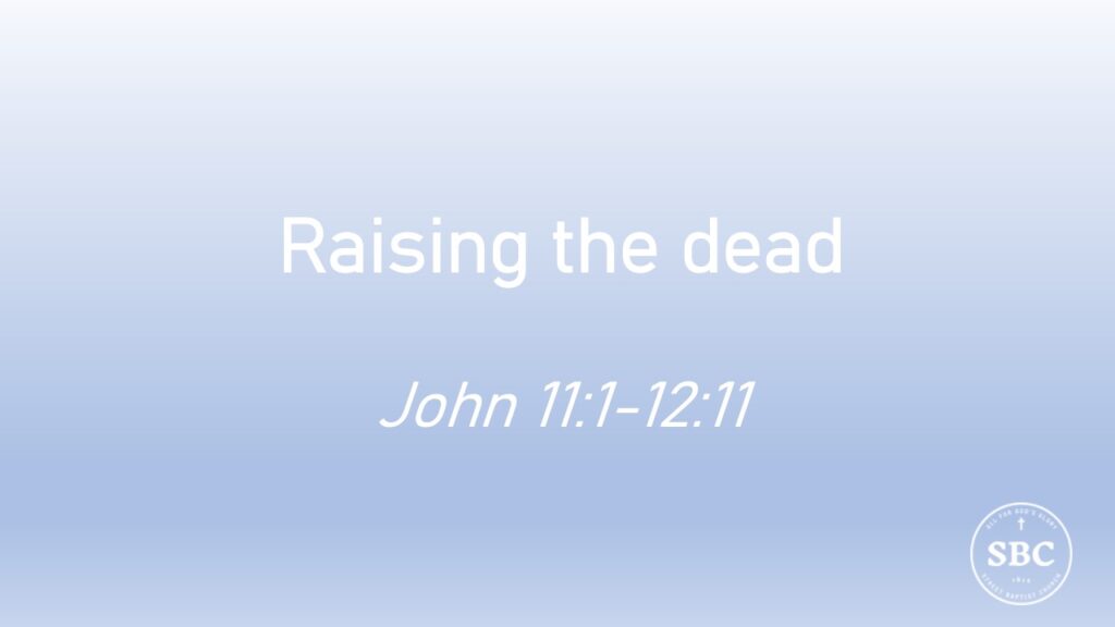 John 11:1-12:11 Raising the dead
