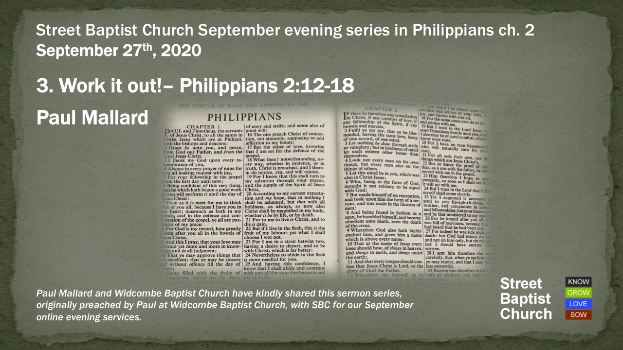 Philippians 2:12-18 - Work it Out!