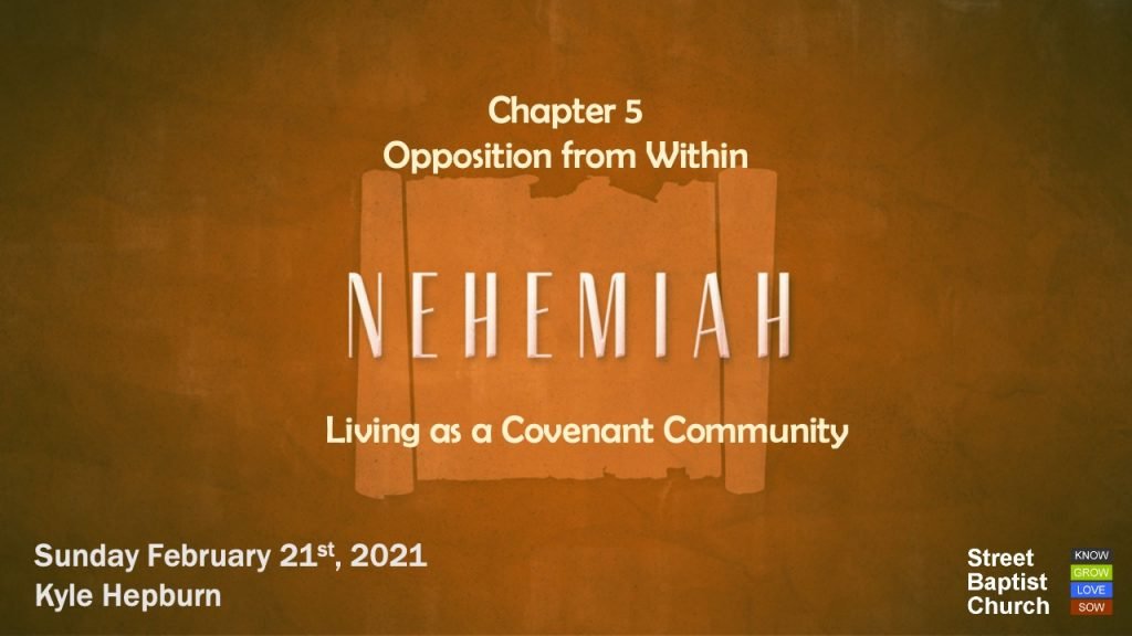 Nehemiah: Opposition from within