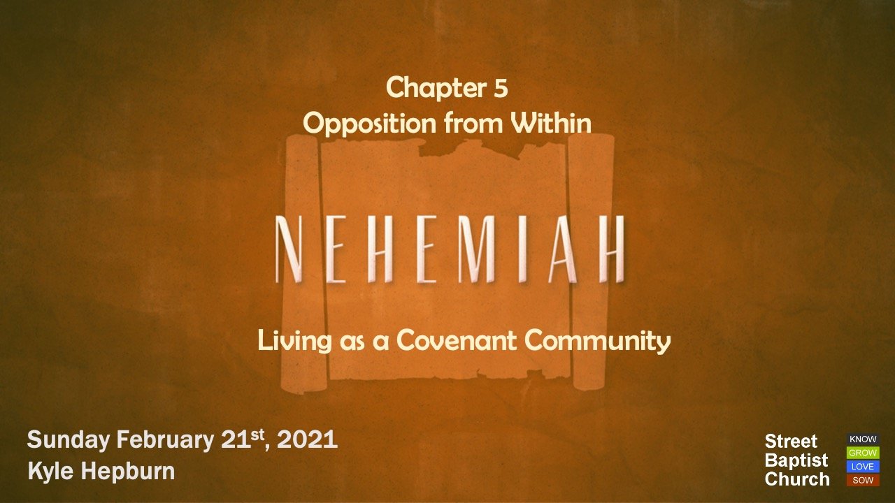 Nehemiah: Opposition from within