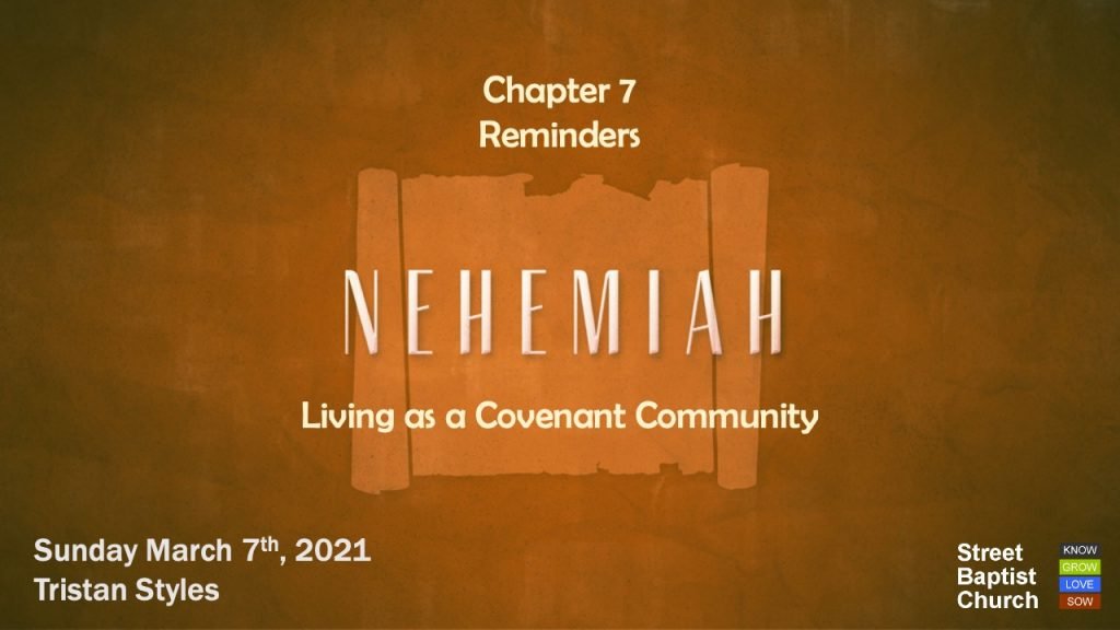 Nehemiah: Reminders
